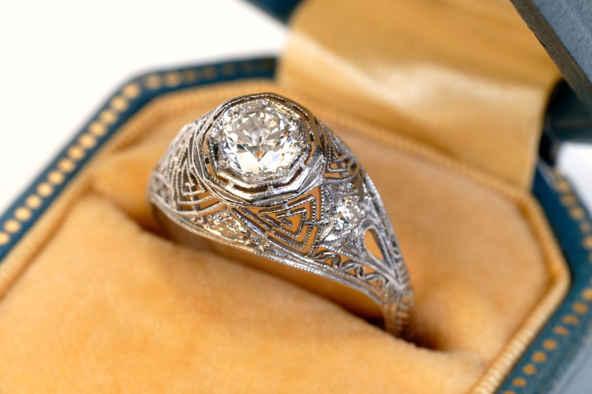 A beautiful gypsy setting customized ring for a client