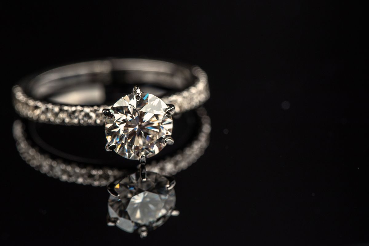 A beautiful j color diamond ring.