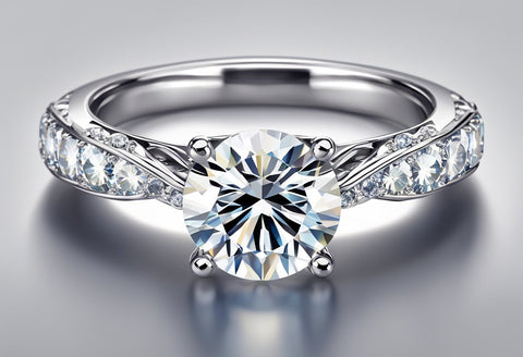 A beautiful shining moissanite gemstone engagement ring