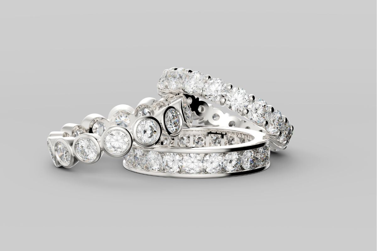 A close up view of beautiful and stylish diamond rings