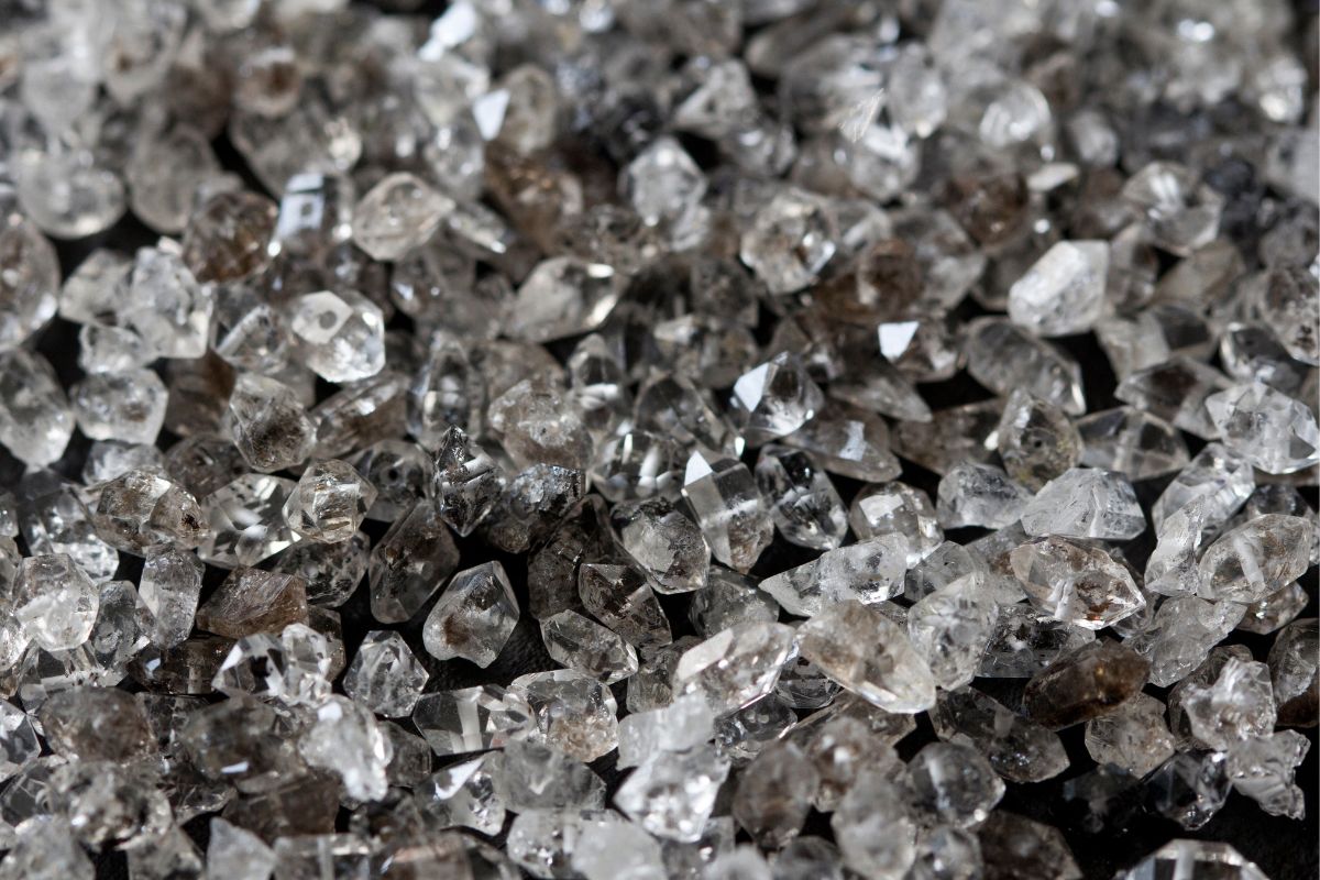 A huge collection of raw diamonds