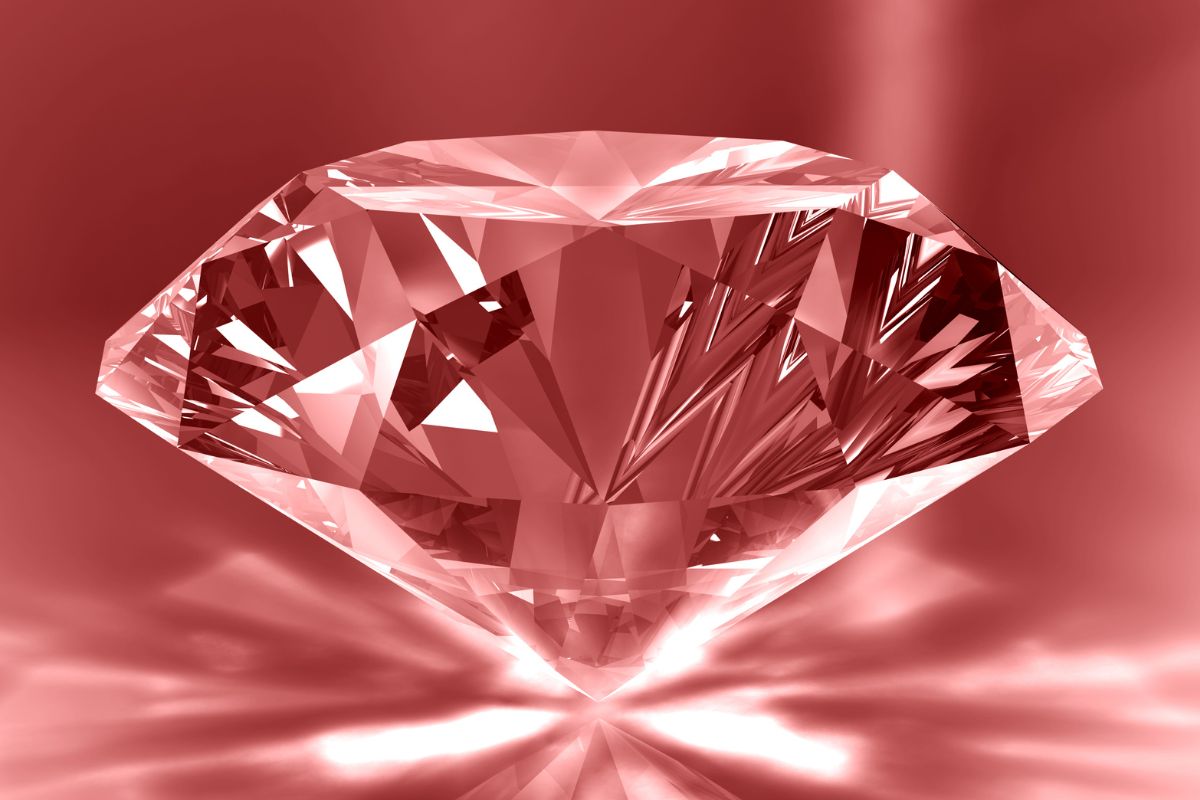 A diamond showing its optical property and brightness under the light