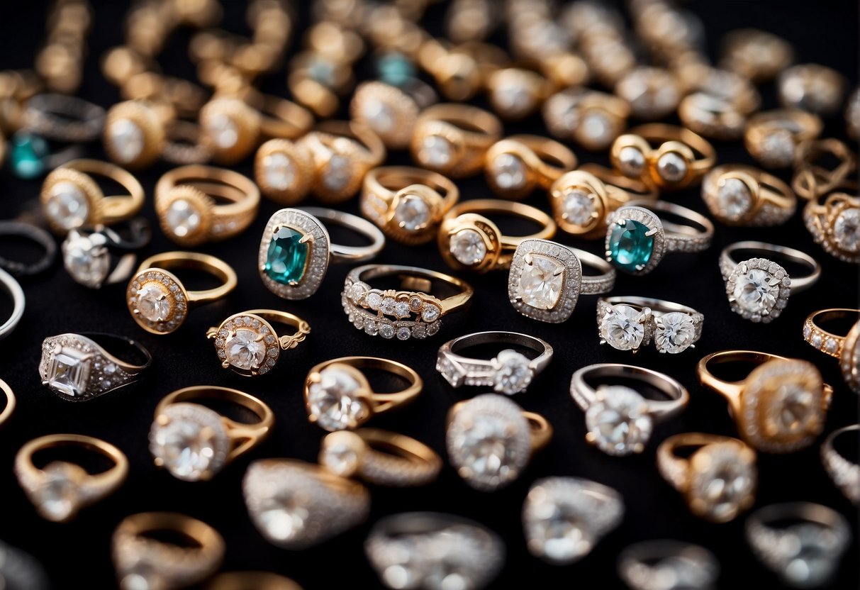 A eye catching collection of diamond engagement rings.