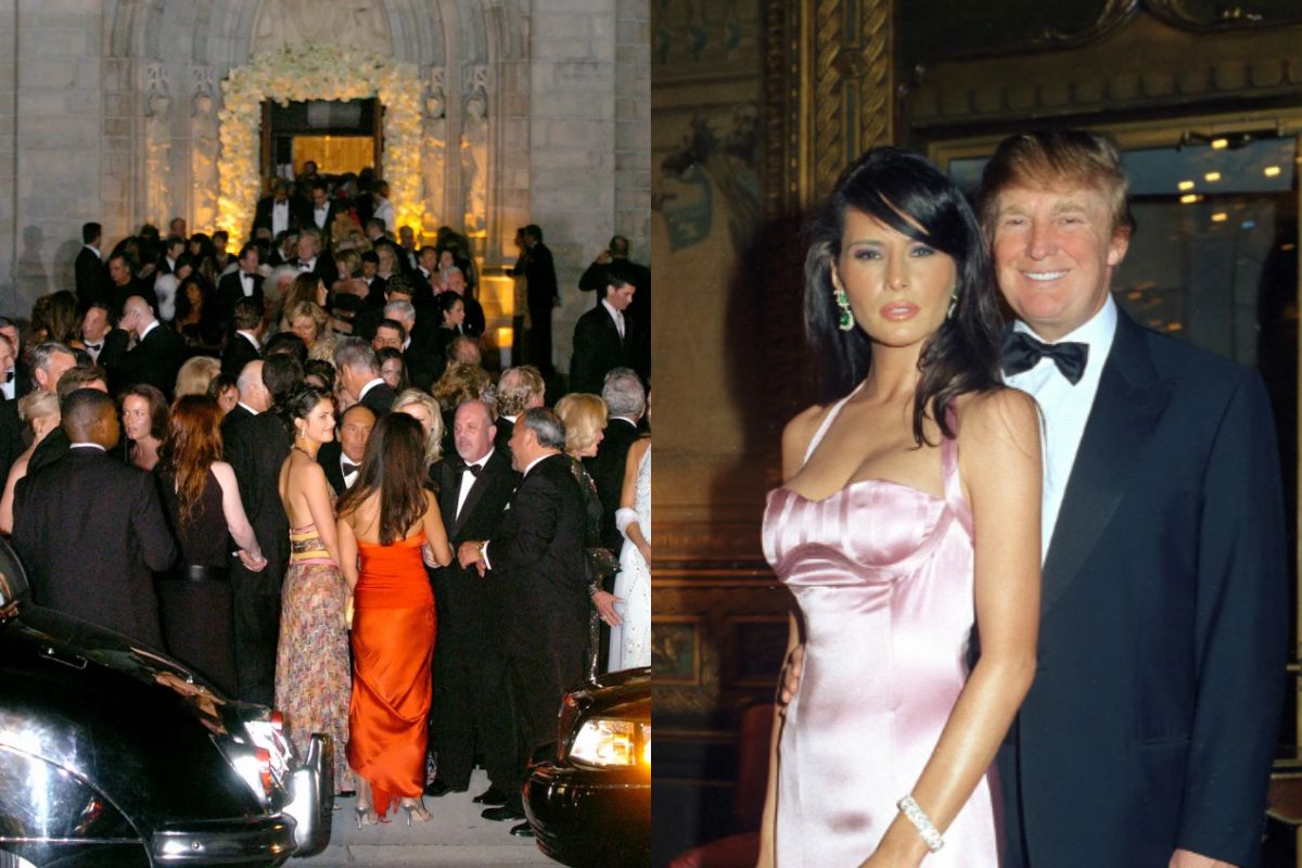 A huge celebrity crowd in Donald trump and Melena's wedding