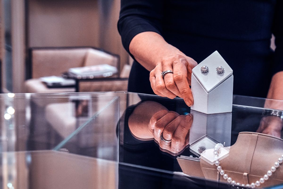 A lady buying Jewellery