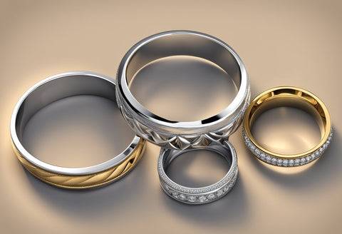 Amazing wedding bands with different sizes