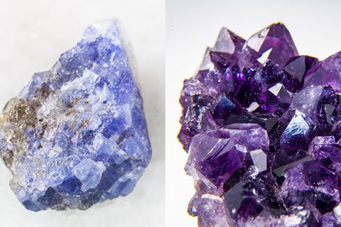 Amethyst and tanzanite early forms