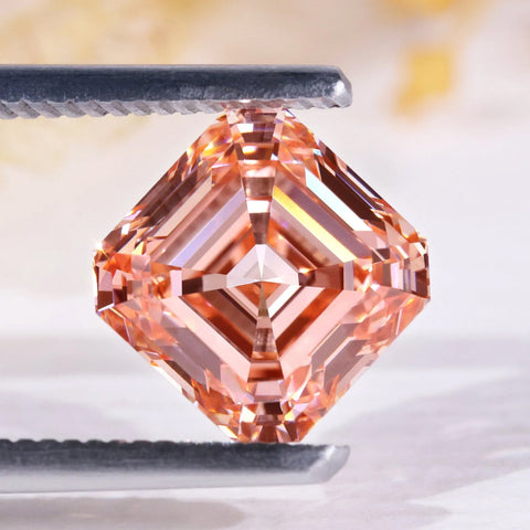 Rare Fancy Pink Lab Grown Diamond, 3.04 CT Asscher Cut Lab Grown Diamond
