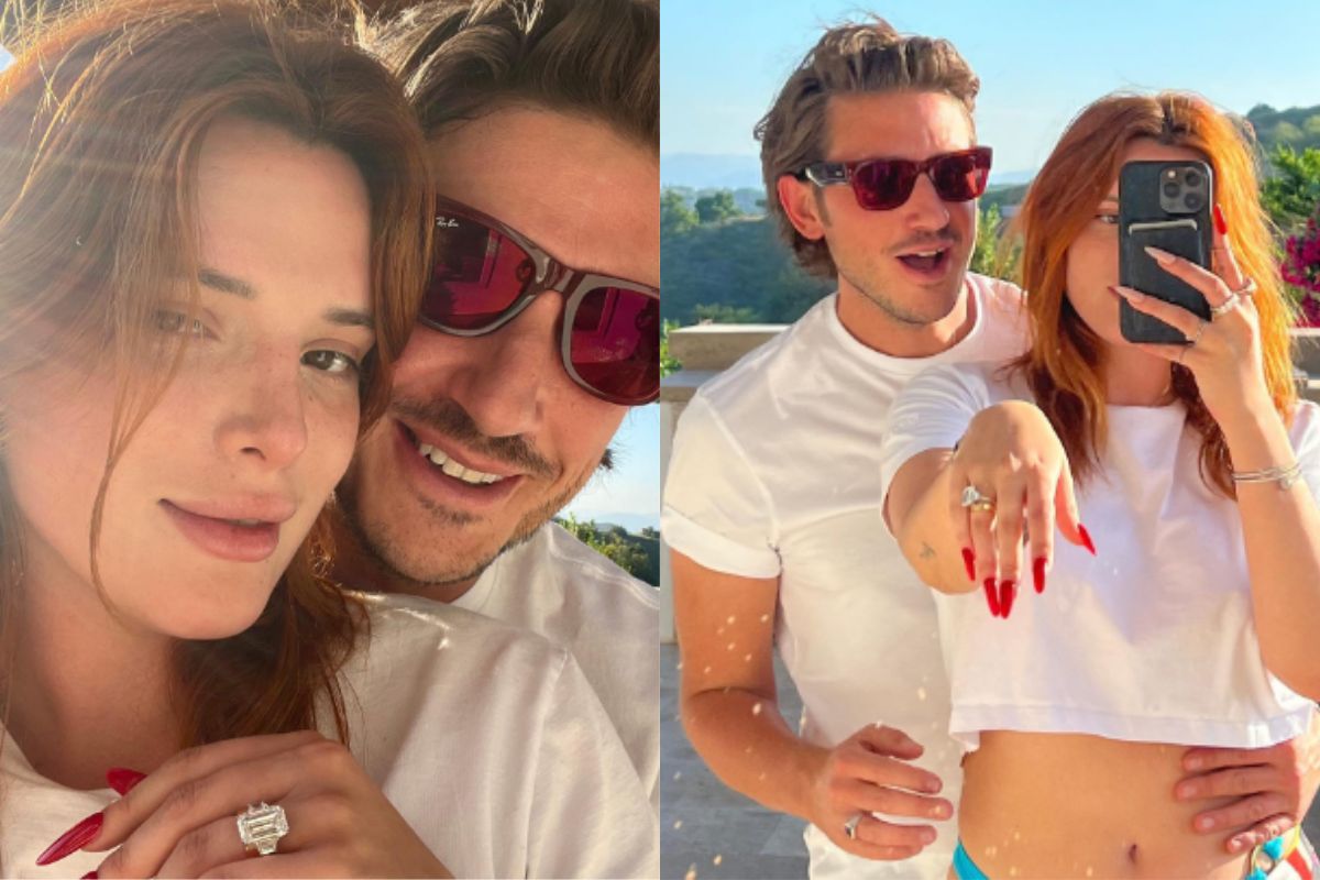 Bella Thorne showing her Engagement Ring