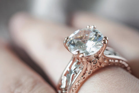 Birthstones in a diamond ring