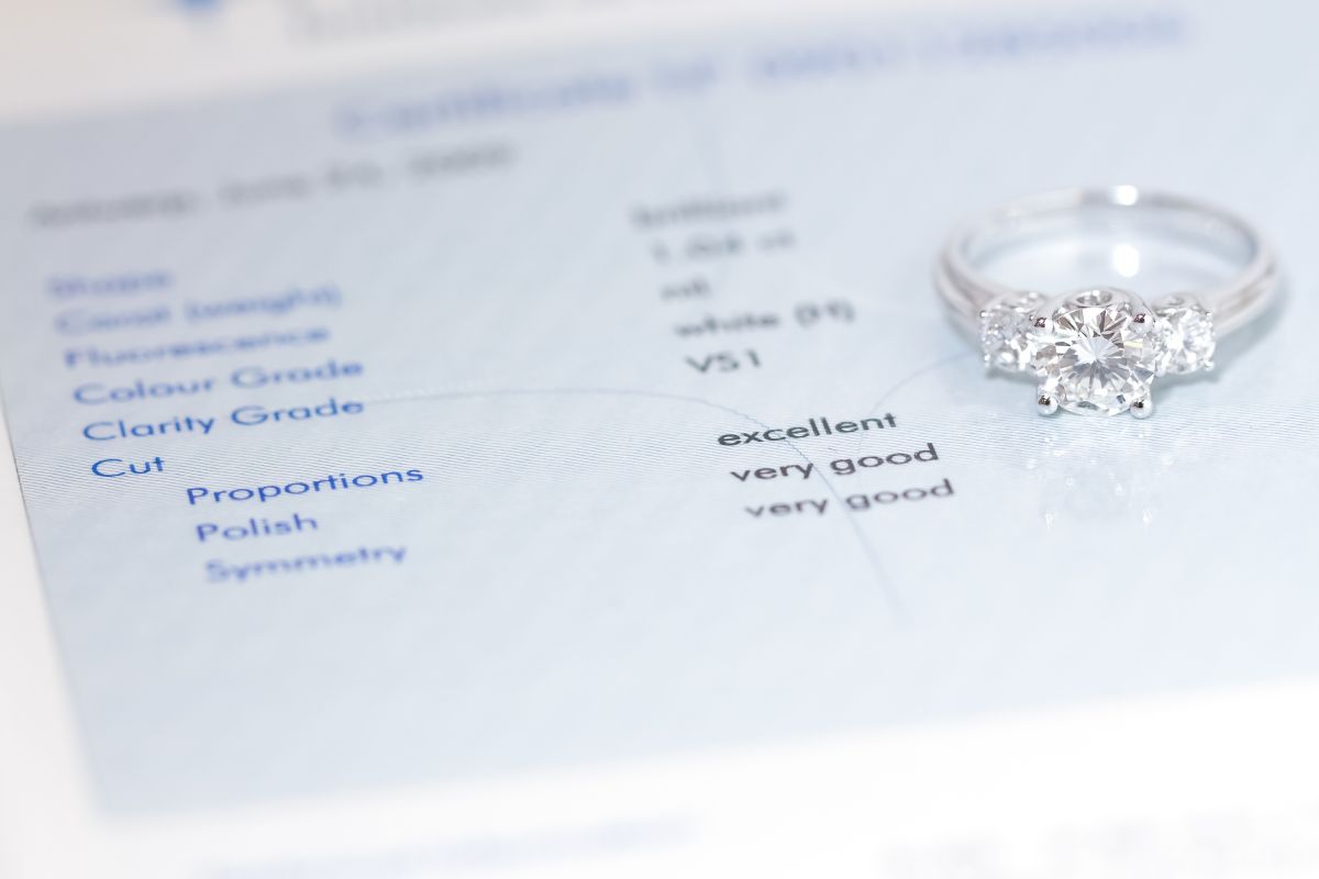 Diamond ring and its certificate shows true value of the Diamond.