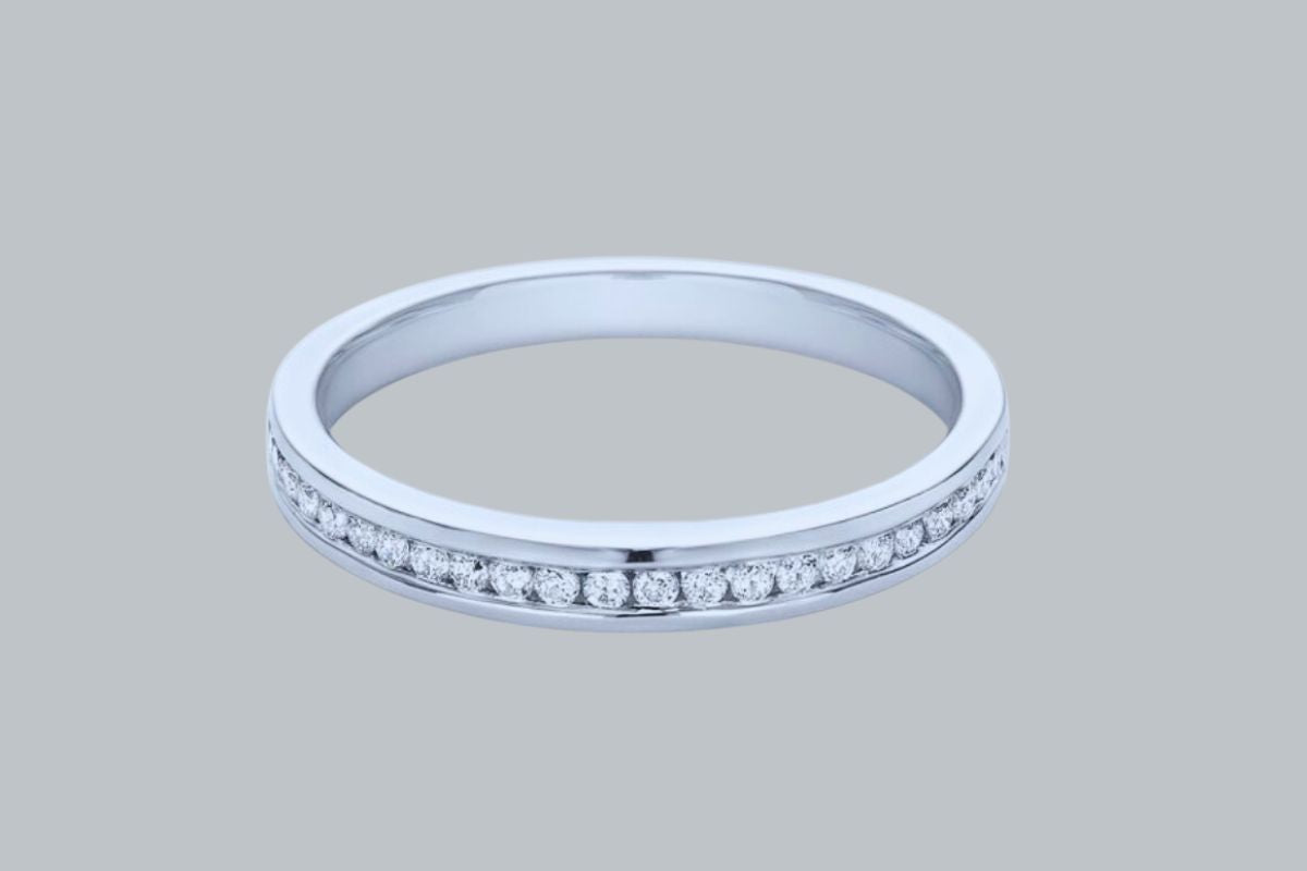 Beautiful channel set diamond wedding band