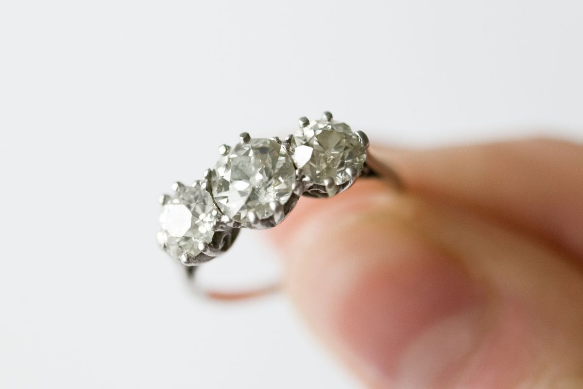 Close up of a high quality diamond ring