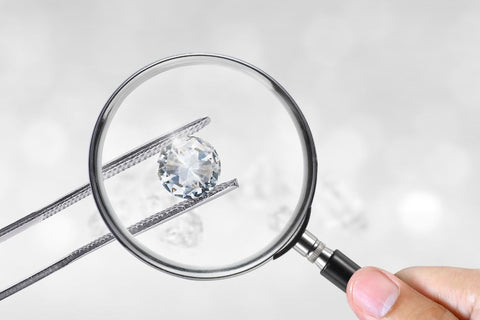 Moissanite diamond close up view