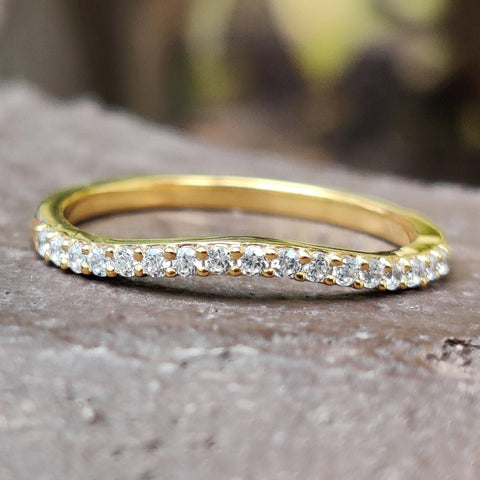 Dainty Curved 0.31 TW Round Colorless Moissanite Wedding Band