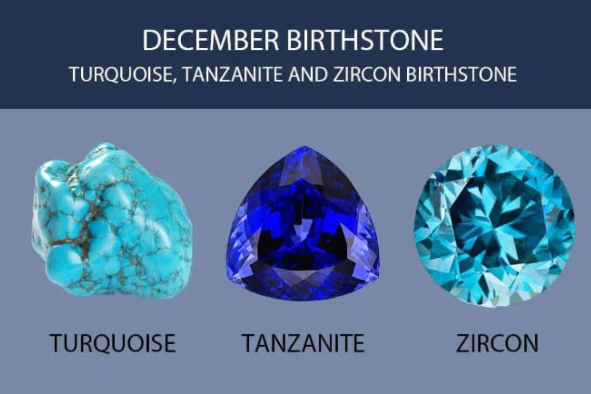 December month birthstone shown in the picture.