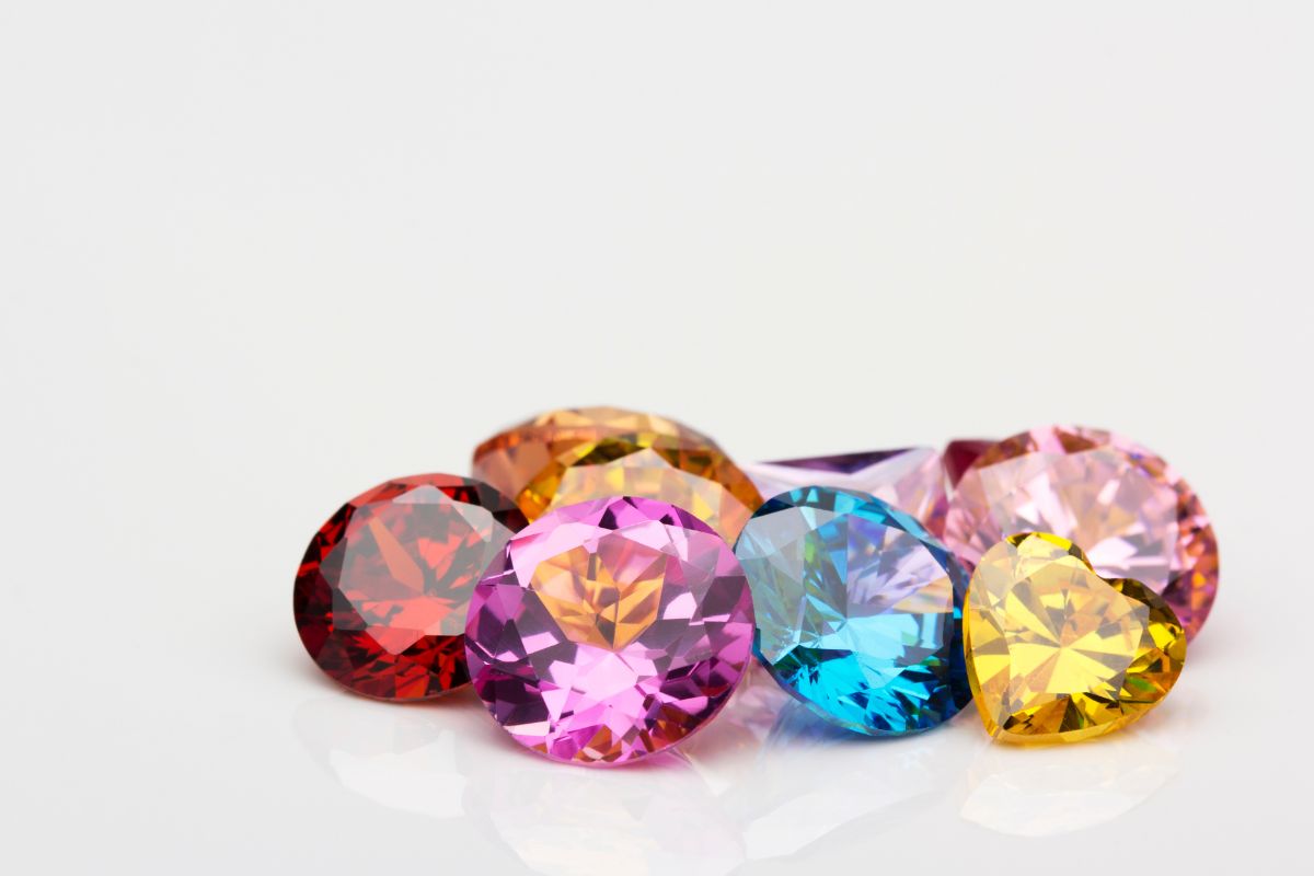 Different colored diamonds kept together