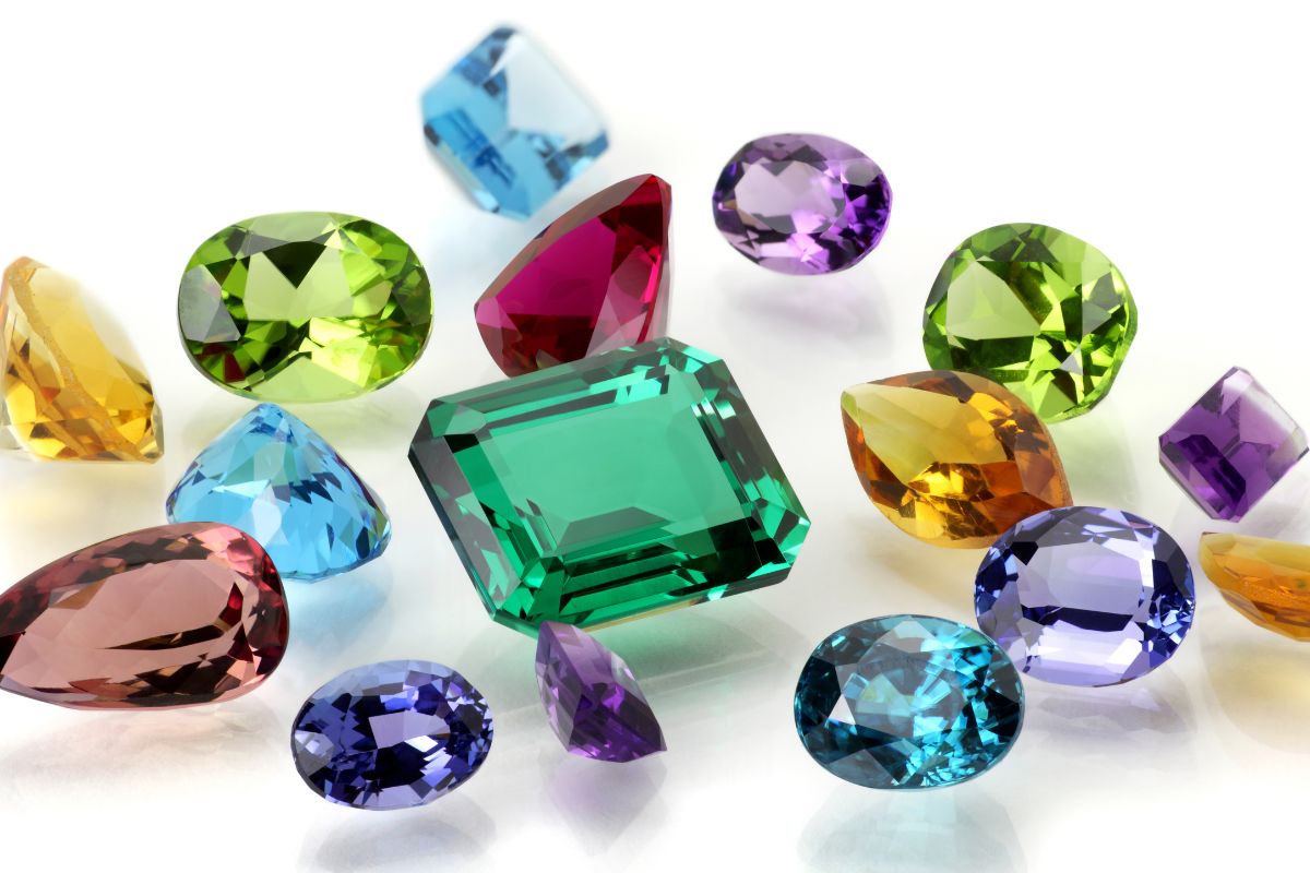 Different shapes and colors of Gemstones