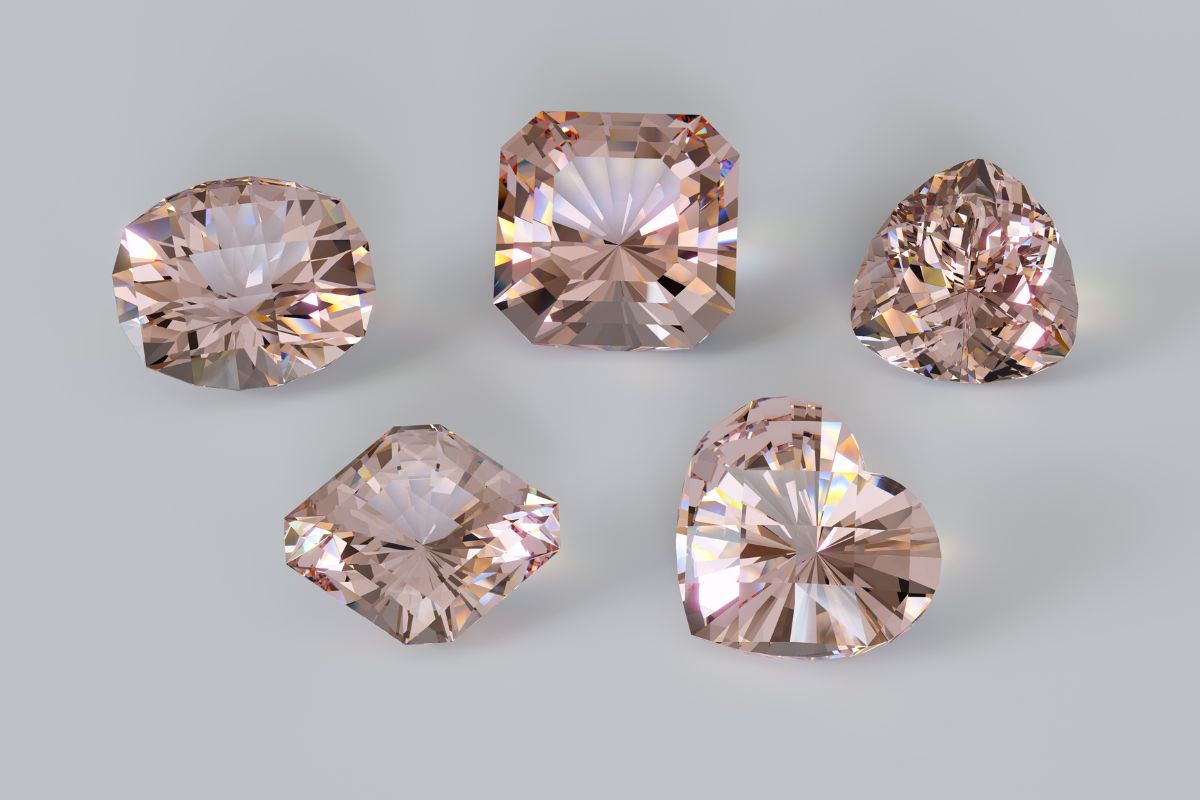 Different shapes of Morganite stone