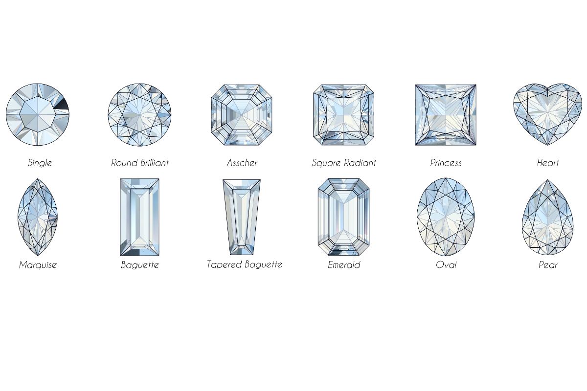 Different shapes of diamond