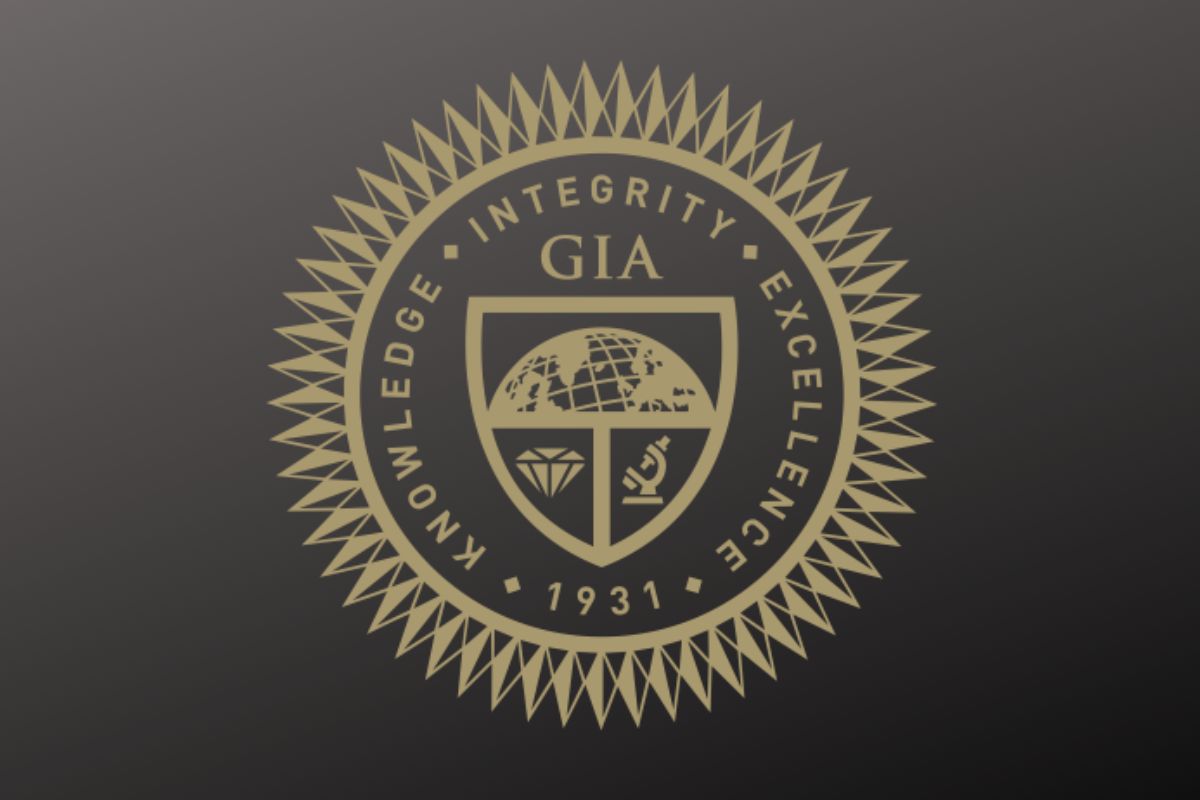 The logo of Gemological Institute of America the institute who certify diamonds to ther true value.
