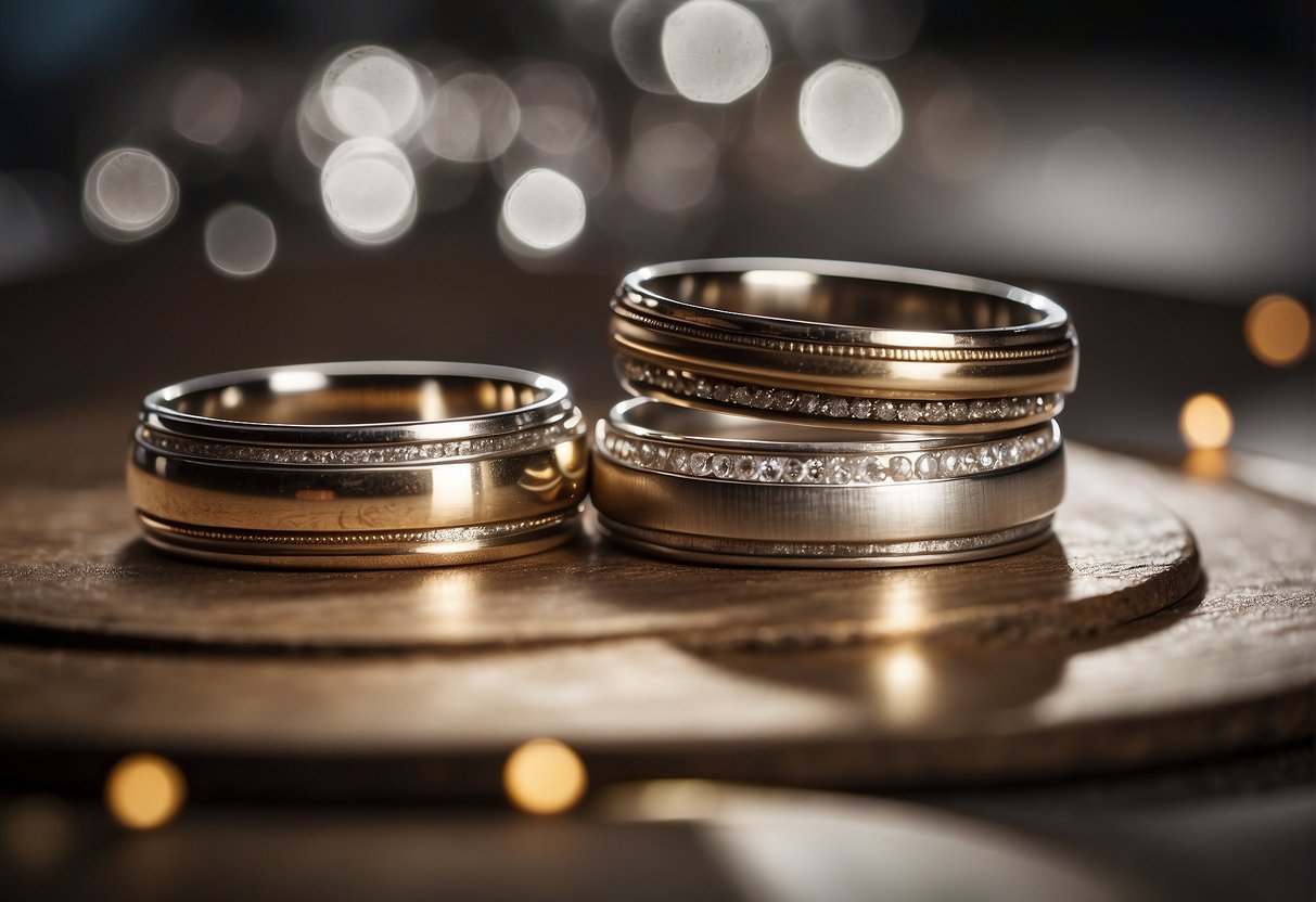 Gold and silver wedding bands.
