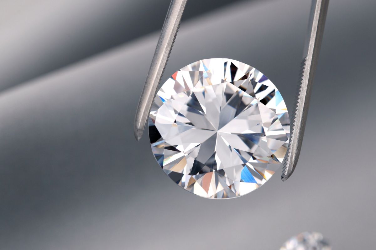 High quality moissanite diamond close up view