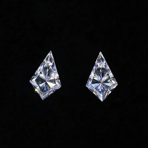 1.13 TW Kite Cut Colorless Moissanite, Best Pair Loose Moissanite for Earrings