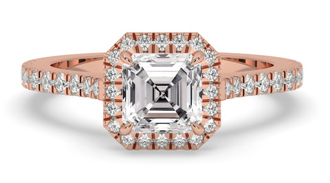 asscher cut diamond ring