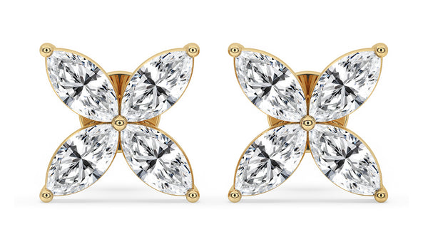 Lab Grown Diamond Earrings, Marquise Cut Diamond Earrings for Women
