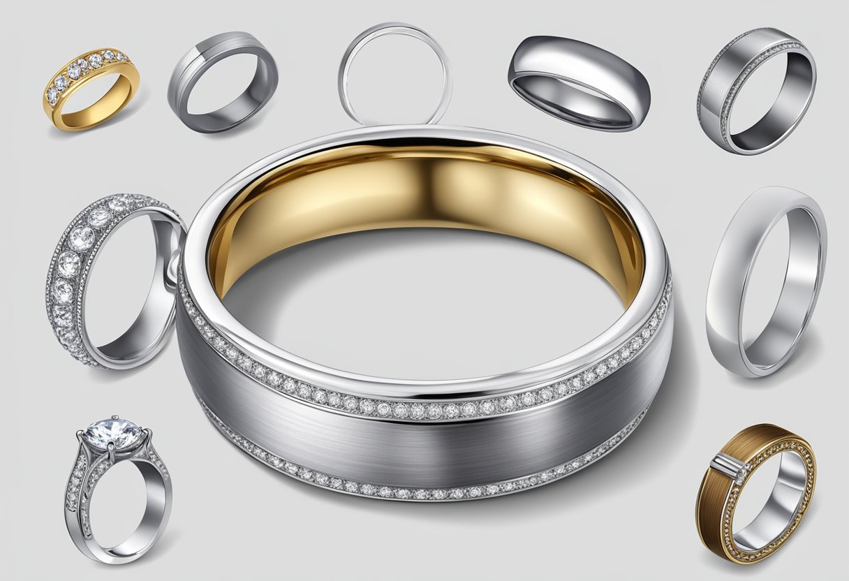 Multiple wedding bands with various material