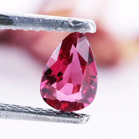 Natural Ruby Gemstone, 0.43 CT Pear Cut July Birthstone, Loose Stone for Engagement Ring