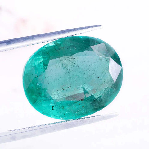8.29 CT Oval Cut Natural Emerald Gemstone, May Birthstone