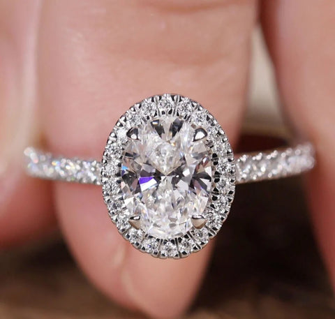 1 CT Oval Diamond Ring, Lab Grown Diamond Engagement Ring