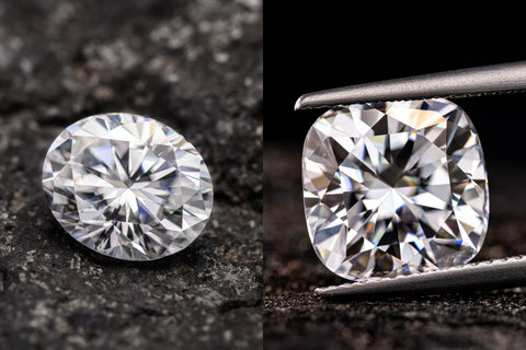 Oval cut and cushion cut diamond comparison