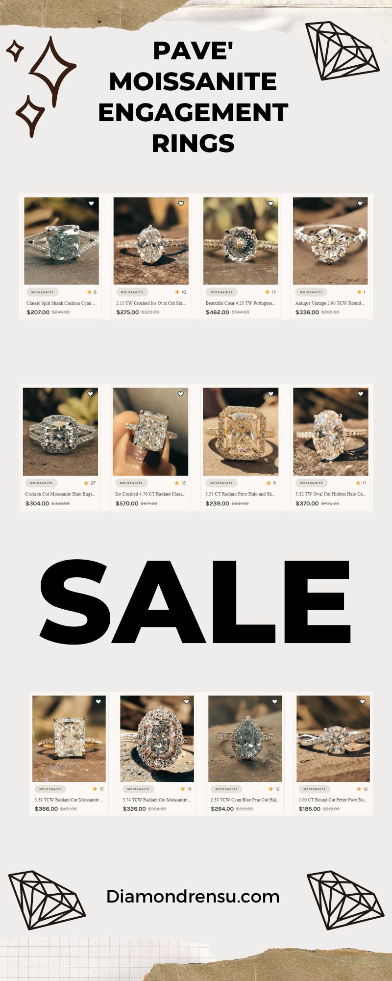 Pave Engagement Rings On Sale