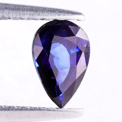 Natural Blue Sapphire Gemstone, 0.54 CT Pear Shape September Birthstone for Beautiful Gemstones Engagement Ring