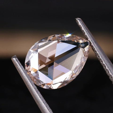 Pear Rose Cut Lab Grown Diamond for Custom Engagement Ring