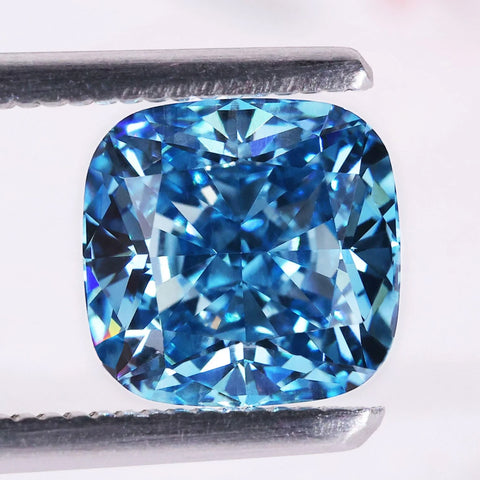 Rare Fancy Blue Color 2.70 Carat Cushion Cut Lab Grown Diamond