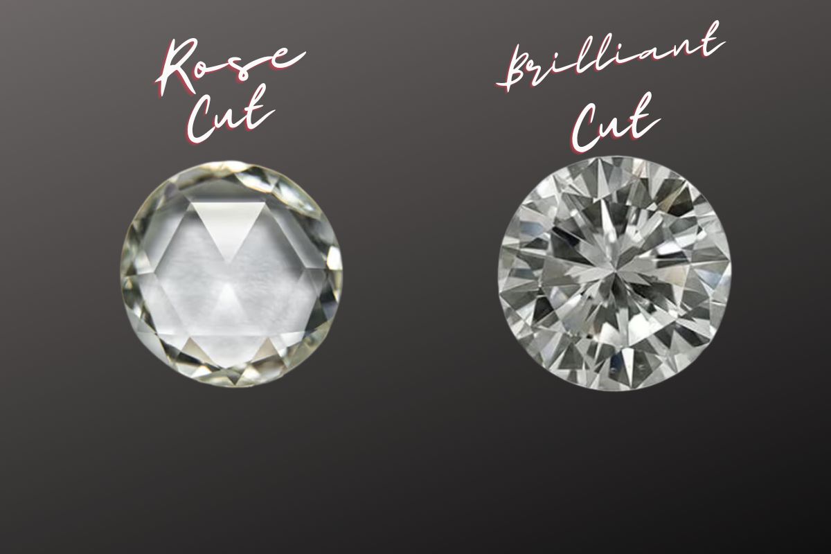 Rose cut vs brilliant cut diamond comparison