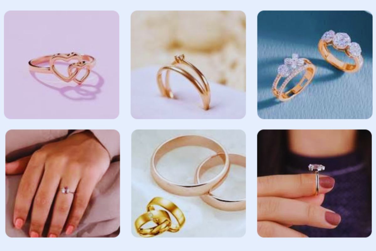 Rose gold diamond rings