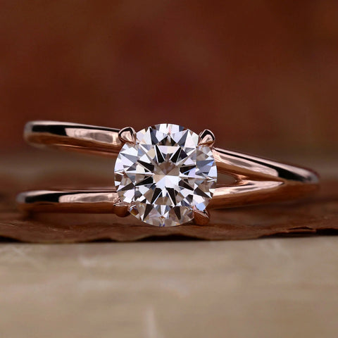 Round Brilliant Cut Lab Grown Diamond Solitaire Engagement Ring