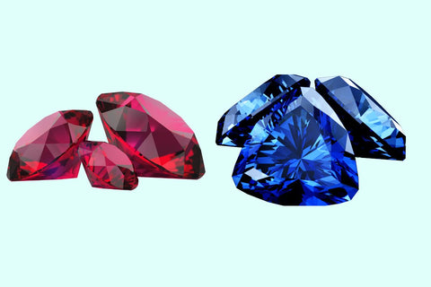 Ruby and sapphire diamond together