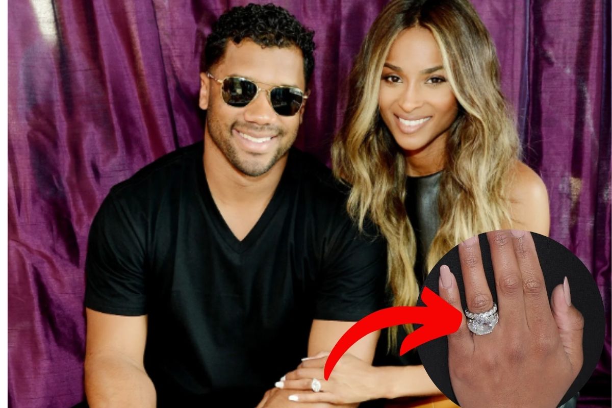 Russell Wilson and Ciara with her beautiful engagement ring