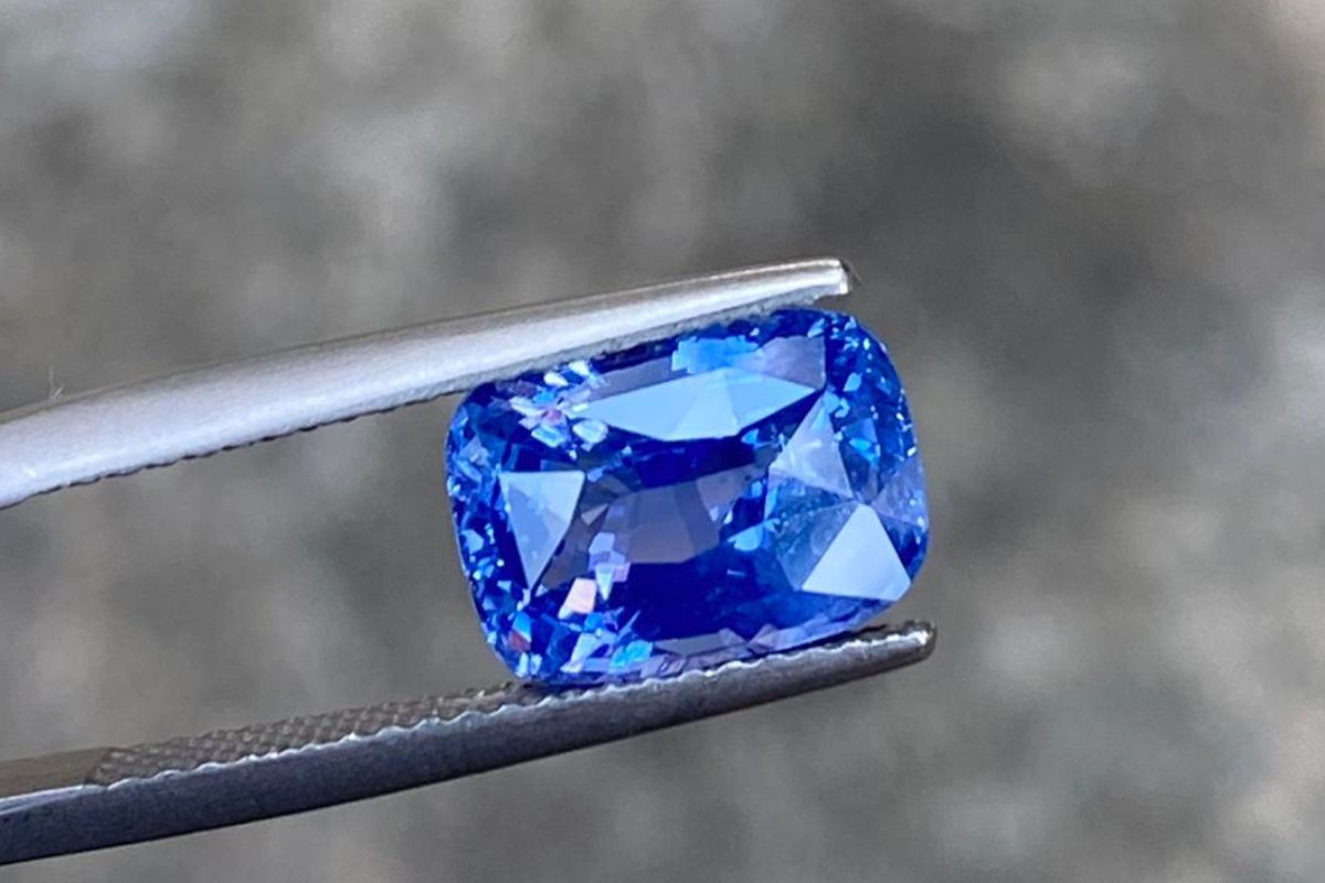 Sapphire diamond close up view