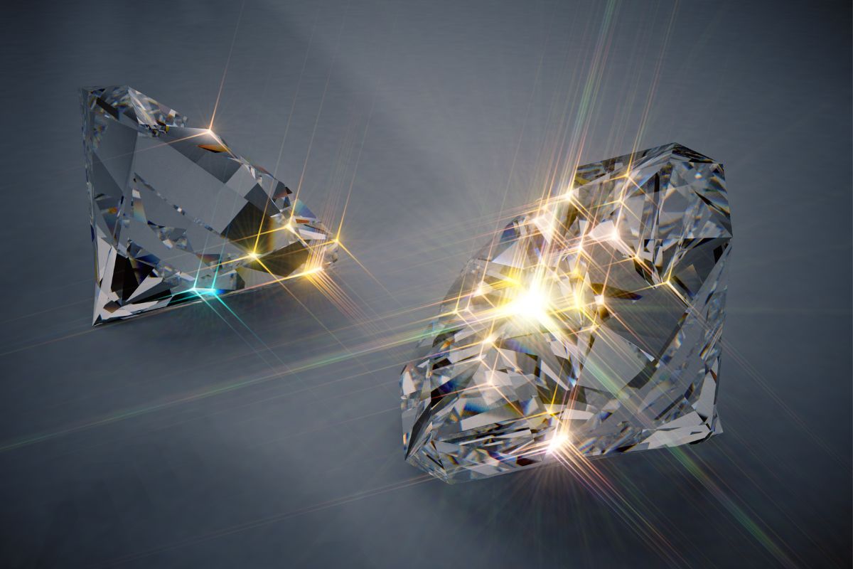 Sparkling diamond showcasing its reflective properties