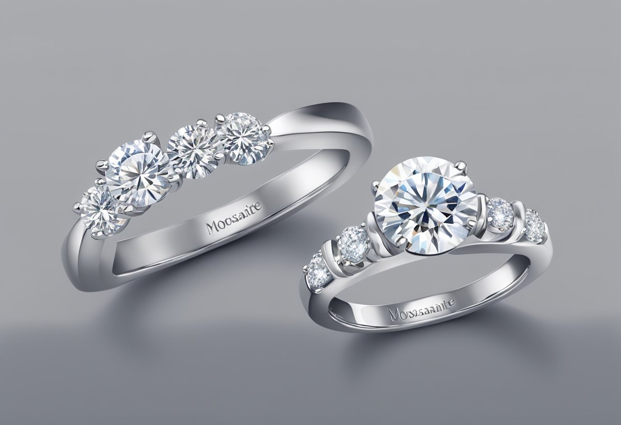 Two beautiful moissanite gemstone engagement rings