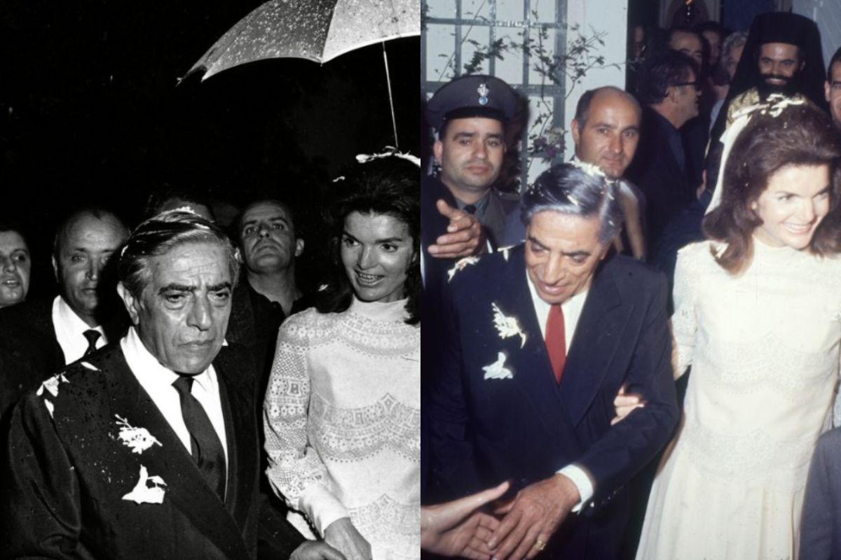 Two photos of Jackie's Wedding to Aristotle Onassis.