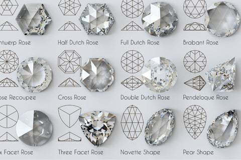 Various diamond cuts explained in one image
