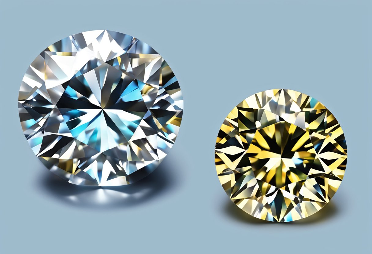diamond clarity example with 2 diamonds side by side